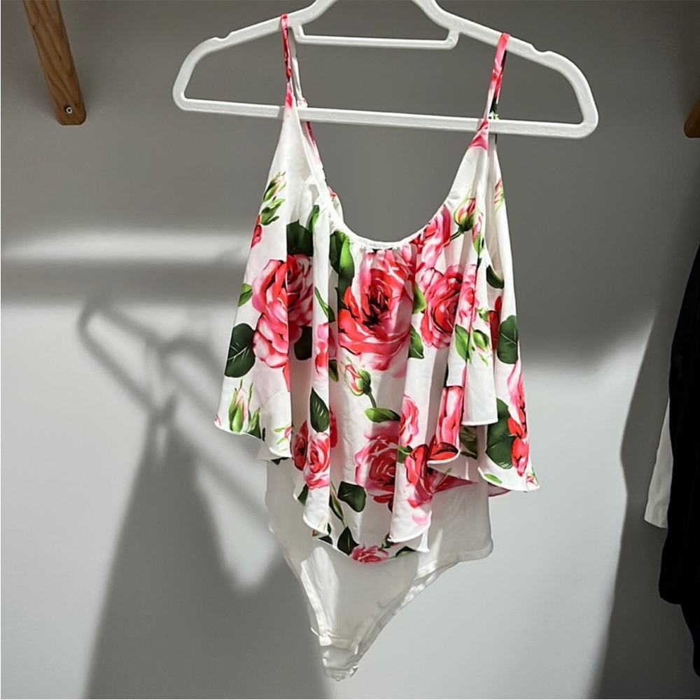 Bodysuit Monaco floral bodysuit top spaghetti straps Sz small